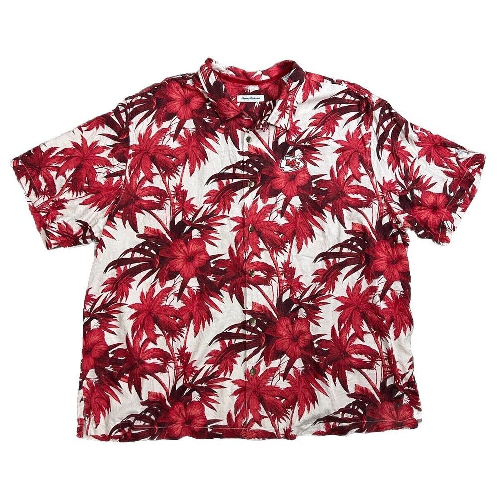 Tommy Bahama Kansas City Chiefs Hawaiian Shirt 3XLB Silk NFL Button Up Football